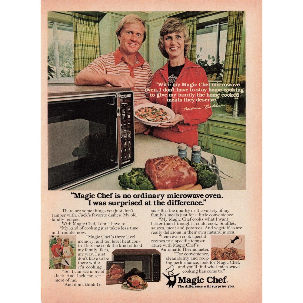 Magic Chef Microwave Oven Vintage Advertising Print Ad Barbara Jack Nicholas‎